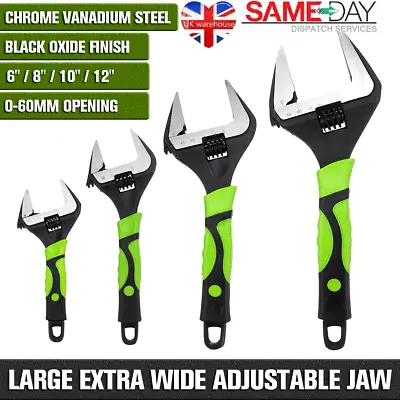 Adjustable Extra Wide Jaw Wrench Spanner 6  8  10  12  Heavy Duty 0-60MM Opening • £6.35