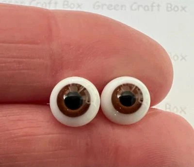 £12.99 • Buy 8mm Glass Eyes, Eyes For Toy Making, Full Round Glass Eyes, Brown Toy Eyes