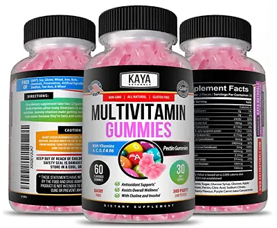 $11.98 • Buy 3x 60ct Multi Vitamin Gummy, Biotin, Vitamin A, C & E, Zinc & Vitamin B-12