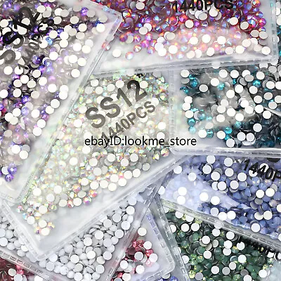 1440pcs 3mm (ss12) Crystal Glass Rhinestones Flatback Gems Nail Art Crafts Decor • $4.49