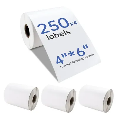 4 Rolls 4x6 Direct Thermal Labels Rolls 250 / 1000. For Eltron Zebra 2844 450 • $18.95