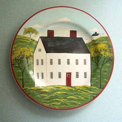 $4.50 • Buy SAKURA COUNTRY LIFE 8  SALAD PLATE By WARREN KIMBLE ~ WHITE HOUSE With RED DOOR