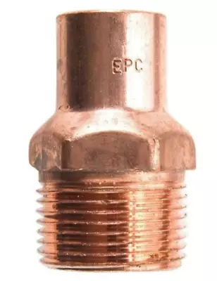 5 Pack 3/8 X 1/2-Inch Male Pipe Thread Wrot Copper Adapter C X MIPT (MPT)  • $14.27