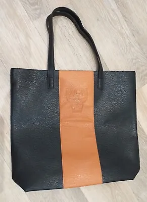 MCM Parfums Black And Tan Anya Faux Leather Tote Bag Handbag Unused • £60
