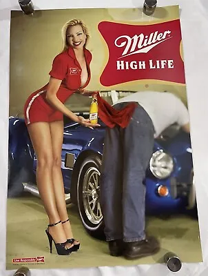 Miller High Life - 2002 Promo Poster 18.2526.25” Bar Man Cave Garage Pinup Car • $59.89