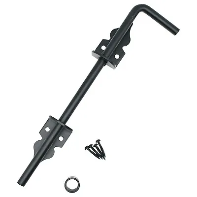 Gate Bolt Drop CANE Type Shed Garage Stable Barn Doors 305mm 12  Black +SCREWS • £9.75