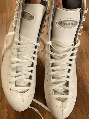 Riedell White Ice Figure Skates Size  7 1/2 • $88