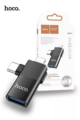 Hoco UA17 2-in-1 Data Sync Adapter Black For Lightning/Type-C Male To USB Female • $39.99