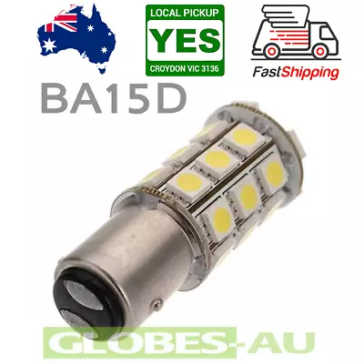 12V BA15D LED LIGHT GLOBE WHITE 27 SMD 5050 Caravan Car Auto Indicator Cool 1142 • $8.88