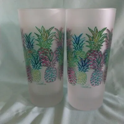 CULVER Ltd Tropical Colorfull Sparkling Pineapple Tom Collins Tall Glass Tumbler • $19