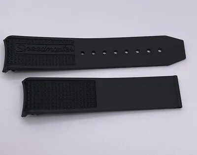 Generic 22mm Black Rubber Band Strap To Fit Omega Speedmaster Racing Watch • $85.64