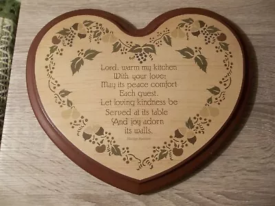 Vtg Wooden Heart Shaped Kitchen Prayer Farmhouse Decor 11 X 8 Inches  • $14.99