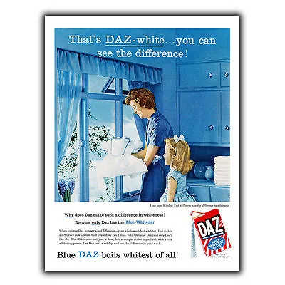 £4.49 • Buy DAZ Washing Powder SIGN METAL WALL PLAQUE Retro Print Poster Kitchen 1958