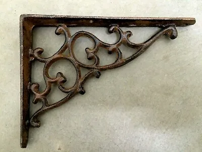 ORNAMENTAL BRACKET Vintage Look Antique Brown Patina Finish Cast Iron Brace 7  • $15.99