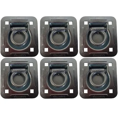 6 Recessed Quad Van Cargo Container Truck Trailer Tie Down Anchor Point D-Rings • $30.86