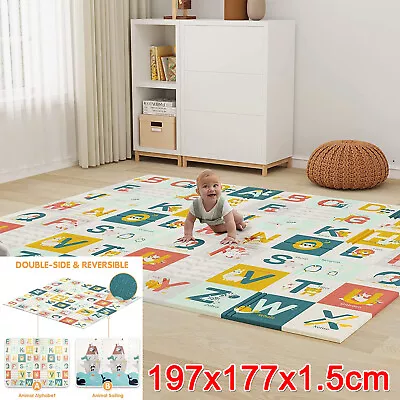 Extra Thick Play Mat 2Sided Baby Kids Crawling Educational Soft Foam Game Carpet • £28.50