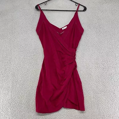 Intimately Free People Dress Womens Small Wrap V-Neck Cocktail Mini Red Vegas • $20.26