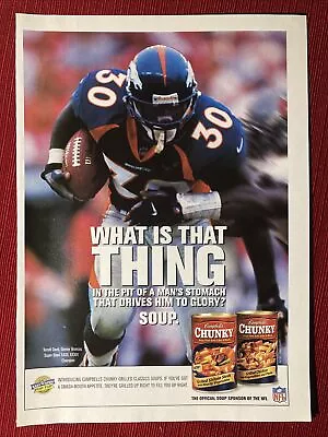 Denver Broncos Terrell Davis For Campbell’s 2000 Print Ad - Great To Frame! • $7.85