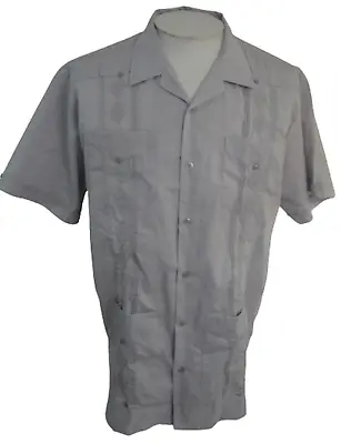 Alberto Cardinali Men Shirt GUAYABERA Mexican Wedding P2p 24 XL Gray Latin Cuban • $19.99