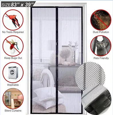 Magnetic Screen Door Mesh Curtain Durable Heavy Duty Mosquito Net Bug Hands Free • $8.74