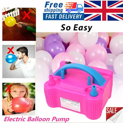 £14.98 • Buy Portable Dual Nozzle Electric Balloon Pump Inflator Air Blower Party Birthday UK