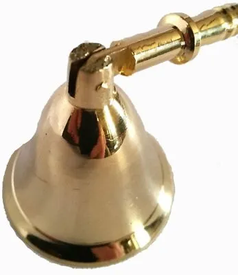 £8.95 • Buy Fabulous Solid Brass Hinged Head Candle Snuffer Inc 34 Cm Hardwood Handle