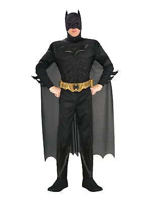 Mens Batman Costume Deluxe DC Comics Superhero Adult Halloween Fancy Dress • £53.38