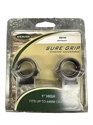 Weaver Sure Grip Windage Adjustable Rings 1  High Matte Black - 49144 • $24.15