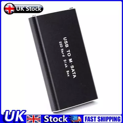 Mobile HDD Case MSATA To Type-C 3.1 Adapter Hard Drive Enclosure SSD Disk Box UK • £9.89