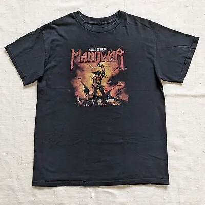 Vintage Manowar Kings Of Metal Black T Shirt 2000s Medium 90s Fear Of God • $24.87