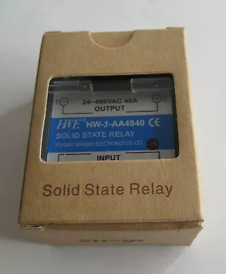 New Hwe Hw-1-aa4840 Ssr Solid State Relay 24-480vac 40a Out 80vac-280vac Input • $11.50