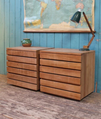 £325 • Buy Pair Of Contemporary Solid Teak Ethnicraft Bedside Drawers Lamp Tables DELIVERY*