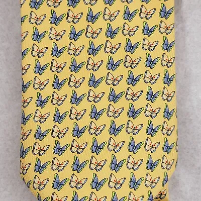 Brooks Basics Mens Necktie 60x3.75 Yellow Butterfly Nature Science Teacher Gift • $14.97