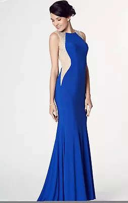 Tiffanys Mila Size 2 Evening Dress Royal Blue Cut Out Bodycon Backless BNWT • $248.66