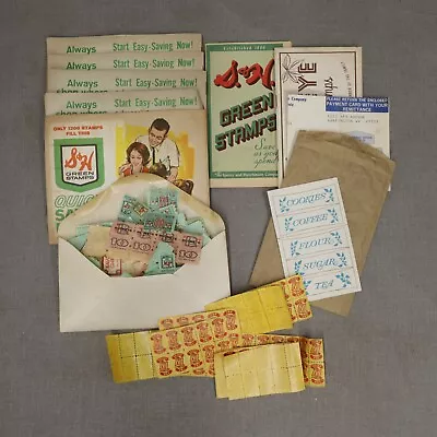 Vintage Trading Stamp Lot S&H Green Buckeye Top Value Ephemera Lot Sheets Book • $102