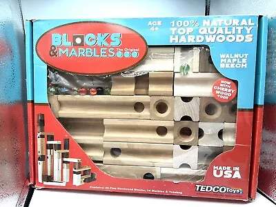 Blocks & Marbles The Original. By Tedco Toys. 45 Blocks. 19 Marbles. Wood. USA.  • $28