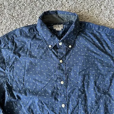 Tailored By J.Crew Shirt Mens Large Blue Long Sleeve Collared 100% Cotton • $7.20