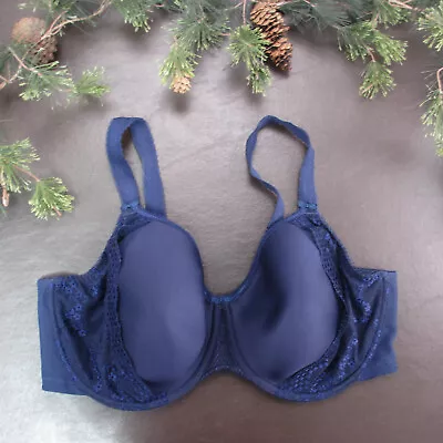 Elomi Bra 40H Blue Unlined Underwire Adjustable Clasp Back • $19.98