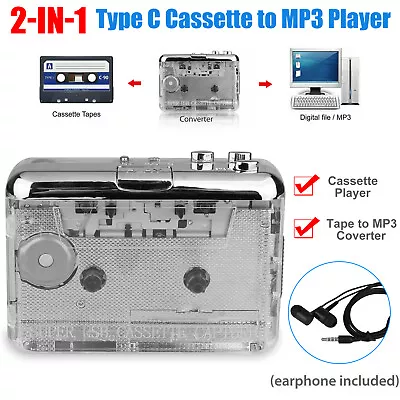 USB Cassette Capture To MP3 Music Digital Audio File Converter To MP3 Player CD • $27.98