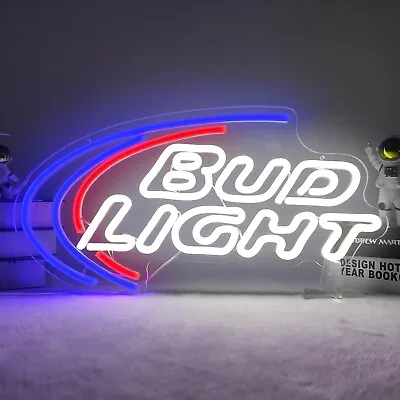 Bud Light Neon Sign - Neon Beer Signs For Wall Light Up Signs For Man Cave • $60.77