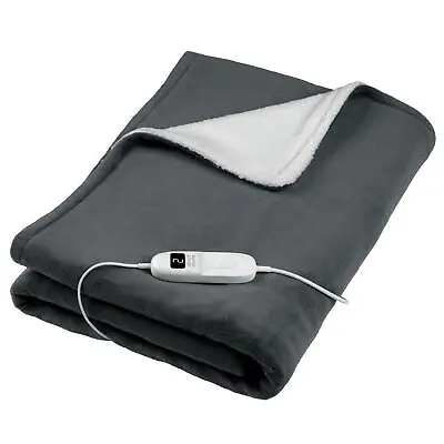 £42.99 • Buy Premium Electric Heated Throw Soft Fleece Grey Over Blanket Digital Controller