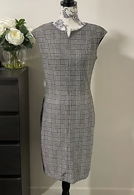 $12 • Buy MANGO SUIT - Herringbone Patterned Shift Dress (Size M)