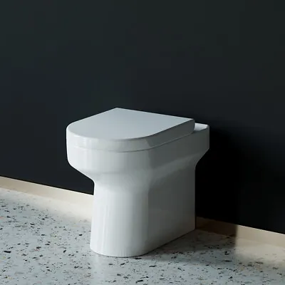 £98.47 • Buy Back To Wall Toilet Ceramic Soft Close Seat Modern Bathroom BTW Round WC