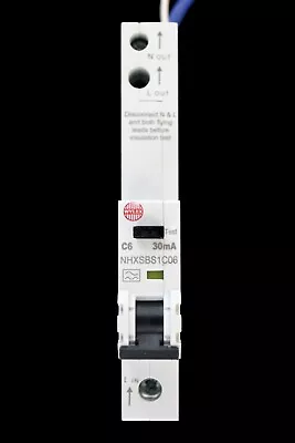 WYLEX 6 AMP CURVE C 6kA 30mA RCBO TYPE A NHXSBS1C06 • £10.27