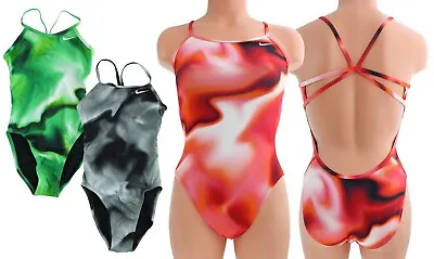 Nike Women's Swimsuit One Piece Amp Axis Modern Cut Racerback NESSA066 MSRP$70 • $29.99
