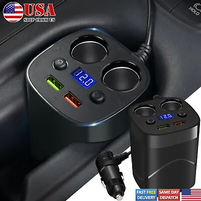 2USB Multi Car Cigarette Lighter 2WaySocket Splitter Dual Charger Power Adapter • $12.77