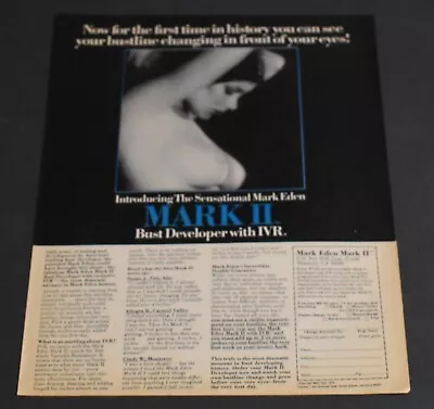 1978 Print Ad Sexy Mark II Bust Developer Eden Lady Change Beauty Feminine Art • $10.98