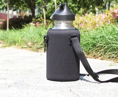 2L Large Water Bottle Carrier Insulated Cover Bag Sleeve Pouch Strap Holder • £7.19