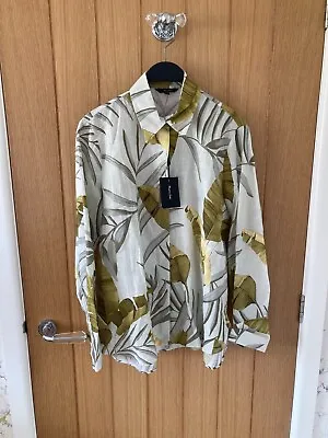 £49.99 • Buy BNWT Massimo Dutti Tropical Leaf Print Cotton And Linen Shirt Size 10/38
