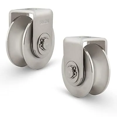 $25.49 • Buy 2 Pack 2 Inch Stainless Steel V Groove Pulley Wheel Heavy Duty Caster Wheel